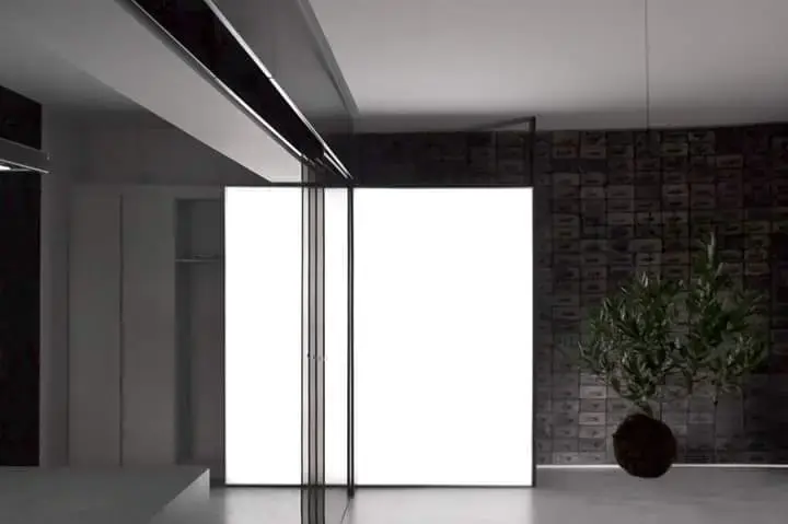 Sliding panel light over the wardrobe in a private apartment