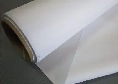 Polyester woven fabric coated