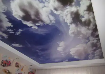 Printed living room ceiling