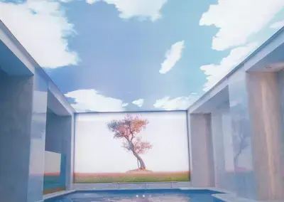 Stretch ceiling printed