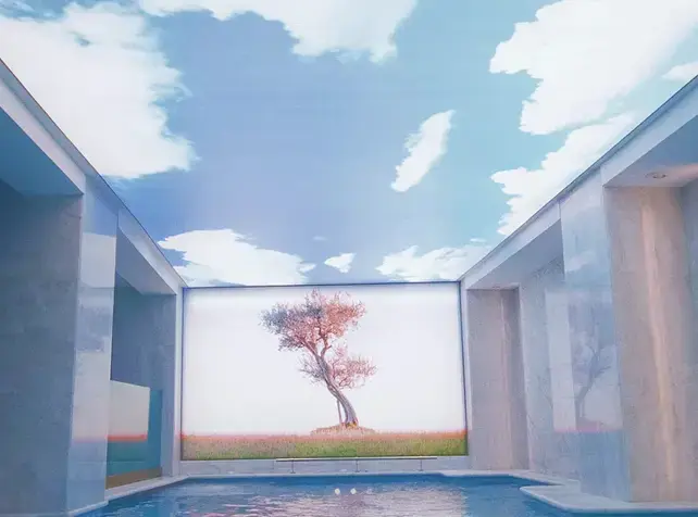 Stretch ceiling printed